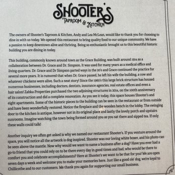 Shooter's Taproom & Kitchen - The story behind this cool building and local restaurant. - Salad Near Me - Chillicothe, Missouri Shooter's Taproom & Kitchen - The story behind this cool building and local restaurant. - Salad Near Me - Chillicothe, Missouri