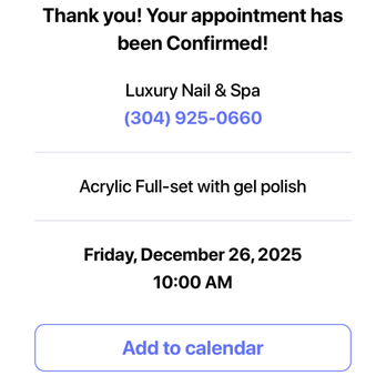 Luxury Nails & Spa - My appointment time - Nail Salons Near Me - Charleston, West Virginia Luxury Nails & Spa - My appointment time - Nail Salons Near Me - Charleston, West Virginia