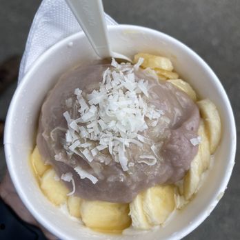 Kalo Bombs - Fruit bomb with kulolo ice cream and bananas! - Ice Cream & Frozen Yogurt Near Me - Waianae, Hawaii