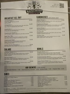 Menu photo 2 Maplewood Kitchen and Bar Cincinnati, OH Menu photo 2 Maplewood Kitchen and Bar Cincinnati, OH