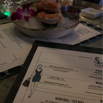 Catch - Part of the menu and scrumptious shrimp cocktail! - Seafood Near Me - Las Vegas, Nevada