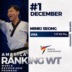 Master Seong’s Ace Taekwondo - 2023 December World Ranking #1 Poomsae Athlete Team USA Master Minki Seong