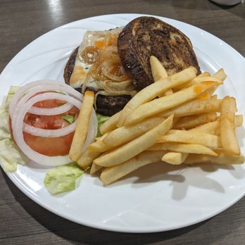 Black Rock Grill - Patty melt with Tabasco sauce added (you have to ask for hot sauce but they do have it) - Barbeque Near Me - Lovelock, Nevada