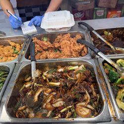 The broccoli beef at right looks tasty