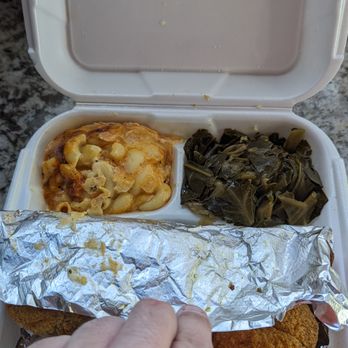 Doll's Kitchen - Leo Platter with "double" mac & cheese and greens. Not sure how much more I got for the "double" upcharge. - Soul Food Near Me - Fresno, California Doll's Kitchen - Leo Platter with "double" mac & cheese and greens. Not sure how much more I got for the "double" upcharge. - Soul Food Near Me - Fresno, California