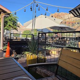 View from outside dining area