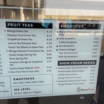 RareTea - Menu - Bubble Tea Near Me - Sacramento, California