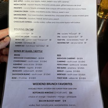 Blackbird Tavern - Drink list - Gastropubs Near Me - Temecula, California