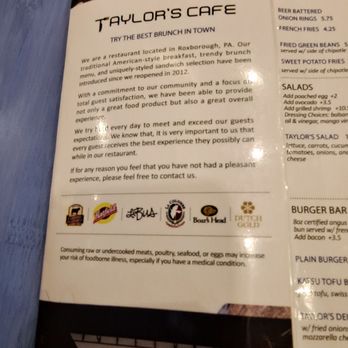 Taylor's Cafe - The menu - New American Near Me - Philadelphia, Pennsylvania Taylor's Cafe - The menu - New American Near Me - Philadelphia, Pennsylvania