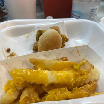 Perfectly Frank - Chili cheese hot dog with onions and mustard And cheese fries - Breakfast & Brunch Near Me - Norfolk, Virginia Perfectly Frank - Chili cheese hot dog with onions and mustard And cheese fries - Breakfast & Brunch Near Me - Norfolk, Virginia