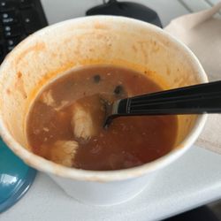 Beyond Juicery + Eatery - I just took off the lid and this is their version of $6,50 worth of soup. So basically I have 2 spoonfuls before I'm finished??