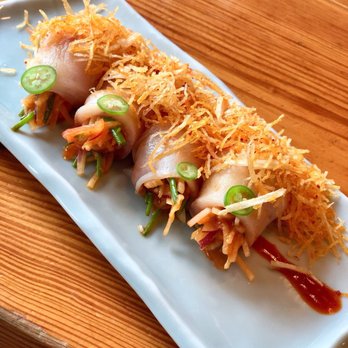Danji - Spicy Spicy Yellowtail Sashimi w. Crispy Potato Flakes - Korean Near Me - New York, New York Danji - Spicy Spicy Yellowtail Sashimi w. Crispy Potato Flakes - Korean Near Me - New York, New York