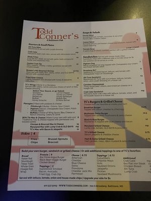 Menu photo 7 Todd Conner's Baltimore, MD Menu photo 7 Todd Conner's Baltimore, MD