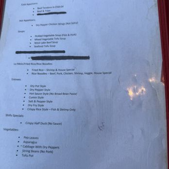 Han Dynasty - Gluten-free menu. (There's a more robust menu for gluten eaters.) - Szechuan Near Me - New York, New York