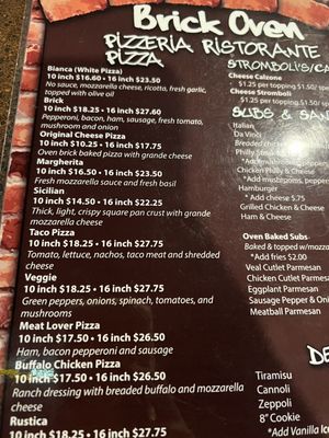 Menu photo 1 Brick Oven Pizzeria & Restaurant Trinity, FL