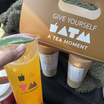 A Tea Moment - mango sparkling pop drink and house tea - Bubble Tea Near Me - El Segundo, California