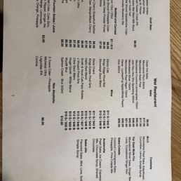 Menu 8/31/25 drinks