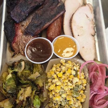 J-Bar-M Barbecue - 3 meat platter - Barbeque Near Me - Houston, Texas J-Bar-M Barbecue - 3 meat platter - Barbeque Near Me - Houston, Texas
