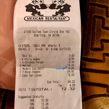 Los Toltecos - Bill showing the wrong price! Even after acknowledged by the server and the front desk, nothing was done! Manager, take heed of your staff! - Mexican Near Me - Sterling, Virginia Los Toltecos - Bill showing the wrong price! Even after acknowledged by the server and the front desk, nothing was done! Manager, take heed of your staff! - Mexican Near Me - Sterling, Virginia