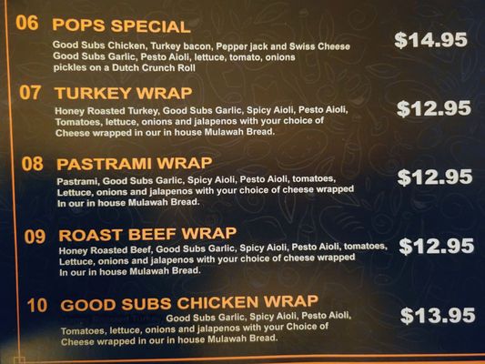 Menu photo 7 Good Subs Market Colma, CA