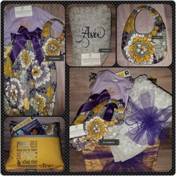 J's Creations - Custom Baby Ensemble with Custom Book Pillow