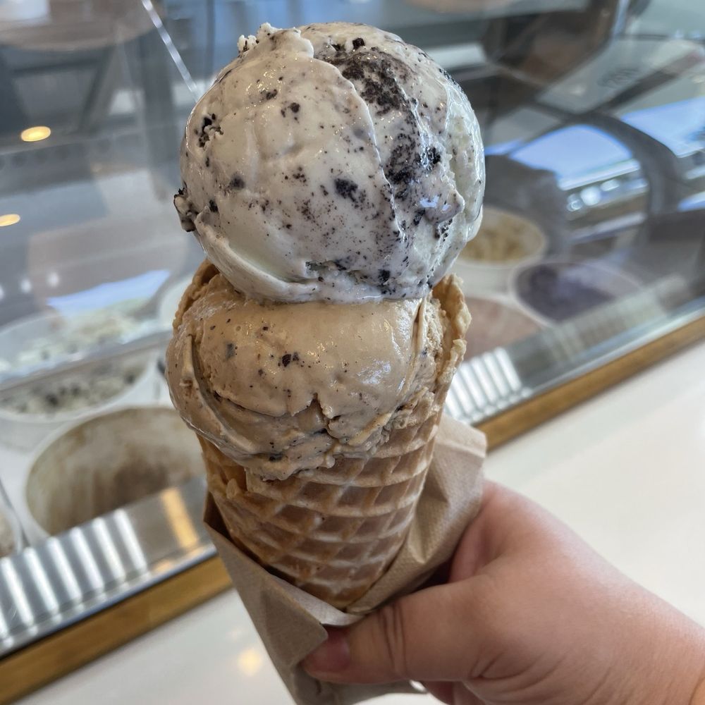Bright Ice - Waffle cone with a double scoop - Coffee & Tea Near Me - Lakeland, Florida Bright Ice - Waffle cone with a double scoop - Coffee & Tea Near Me - Lakeland, Florida