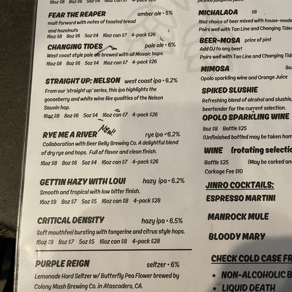 Beer list 12/31/24 Beer list 12/31/24
