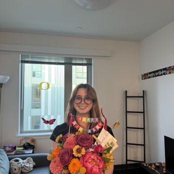 Garden Girl Flowers - The birthday girl with her flowers from her dad! - Florists Near Me - Eugene, Oregon Garden Girl Flowers - The birthday girl with her flowers from her dad! - Florists Near Me - Eugene, Oregon