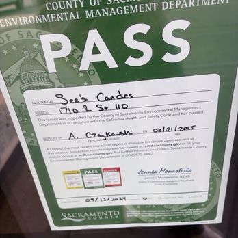 See's Candies - They Passes inspection - Candy Stores Near Me - Sacramento, California