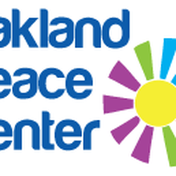 Oakland Peace Center - Text: Oakland Peace Center
Graphic: A multicolored sun or flower