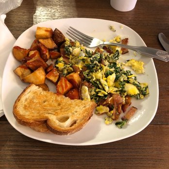 Byrek & Baguette - This is a bacon scramble, it's mine you can't have it you can get your own though. - Mediterranean Near Me - Seattle, Washington