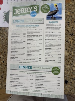 Menu photo 3 Jerry's Cafe Sanibel, FL Menu photo 3 Jerry's Cafe Sanibel, FL