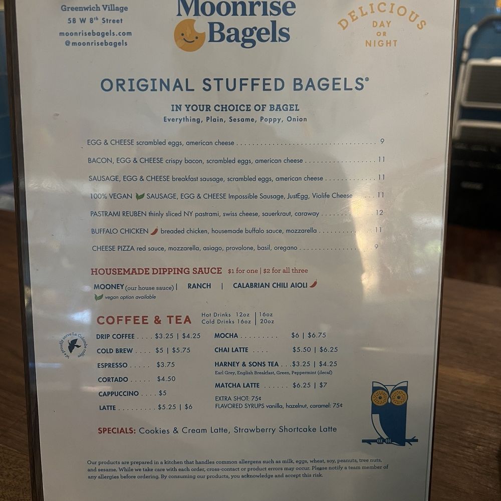 Moonrise Bagels  - Menu - Bagels Near Me - New York, New York