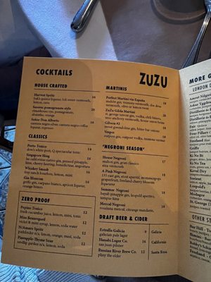 Menu photo 8 ZuZu Napa, CA