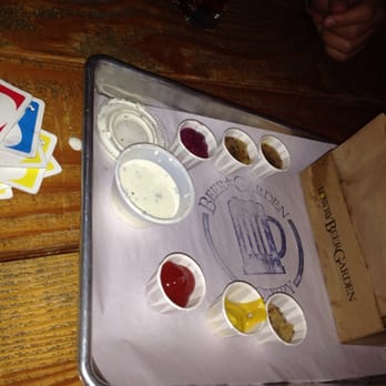 Lowry Beer Garden - Mustard choices: berry, apricot, honey, house - Burgers Near Me - Denver, Colorado