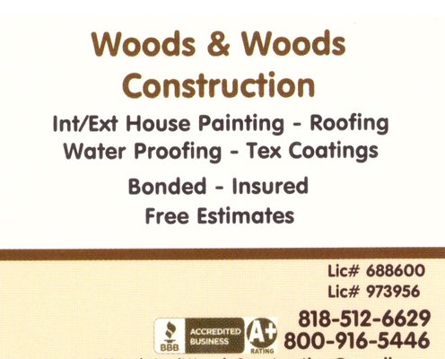 Woods and Woods Construction Logo