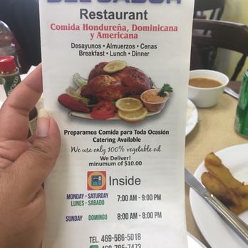 El Rey Del Sabor - Menu front page - Honduran Near Me - Irving, Texas