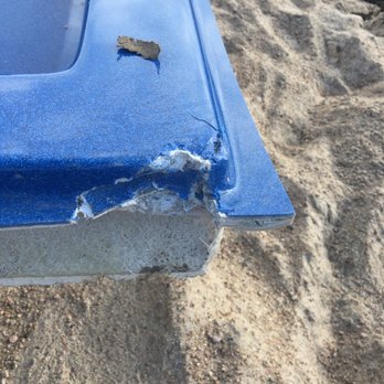 Executive Outdoor Living - The corner of the fiberglass pool was hit by a worker with the bobcat. - Landscaping Near Me - Bennington, Nebraska