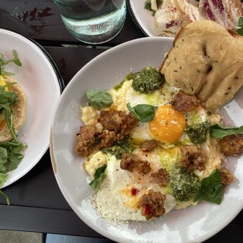 Storia Cucina - Polenta pesto eggs, breakfast sandwich, chicory salad - Italian Near Me - Bellingham, Washington Storia Cucina - Polenta pesto eggs, breakfast sandwich, chicory salad - Italian Near Me - Bellingham, Washington