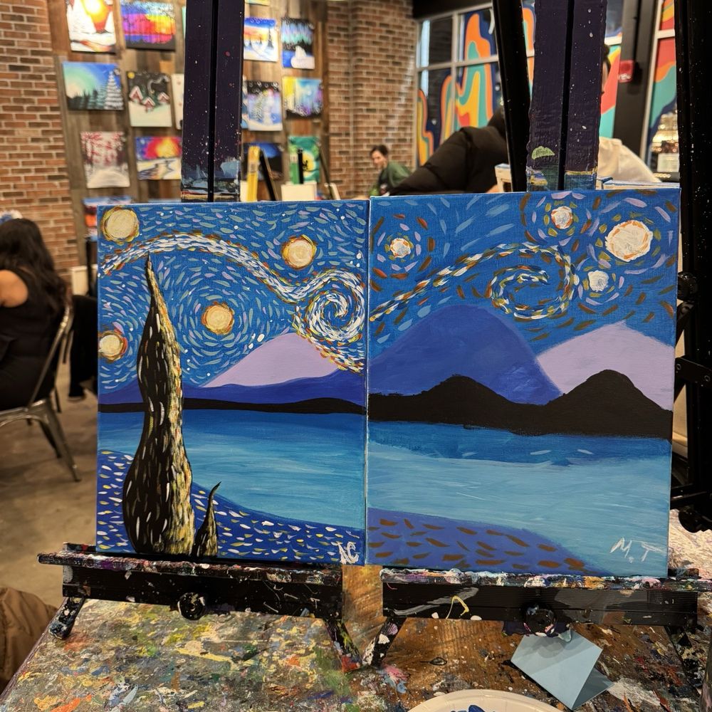 Starry Night couple's paint night! Starry Night couple's paint night!