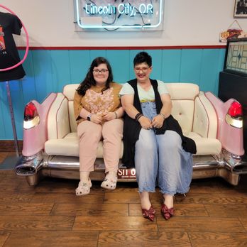60's Cafe & Diner - Me and my daughter and the sign of the restaurant - Diners Near Me - Tualatin, Oregon