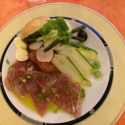 Carpaccio de thon façon pan bagnat