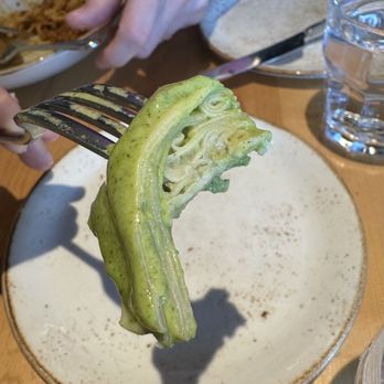 Jame Enoteca - Thin, delicate mandilli noodles with a delicious, creamy pesto sauce. - Italian Near Me - El Segundo, California Jame Enoteca - Thin, delicate mandilli noodles with a delicious, creamy pesto sauce. - Italian Near Me - El Segundo, California
