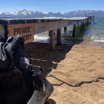Desolation Hotel - Private Beach where we were taught how to use the SUP. - Hotels Near Me - South Lake Tahoe, California