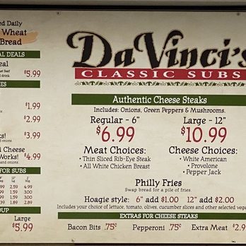 Davinci Classic Subs - Menu - Cheesesteaks Near Me - Bellingham, Washington Davinci Classic Subs - Menu - Cheesesteaks Near Me - Bellingham, Washington