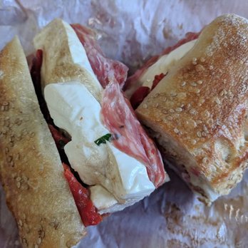 Giovannis Deli - Soppressata, mozz and red pepper. - Delis Near Me - Secaucus, New Jersey Giovannis Deli - Soppressata, mozz and red pepper. - Delis Near Me - Secaucus, New Jersey
