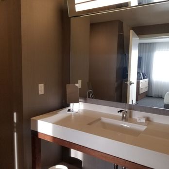Courtyard by Marriott Seattle Everett Downtown - Bathroom sink and counter. It was a spacious bathroom. - Hotels Near Me - Everett, Washington