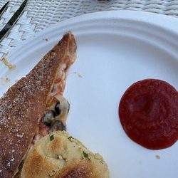 Vinny D's Pizza & Soda To Go - Garlic Knots and stuffed veggies pizza