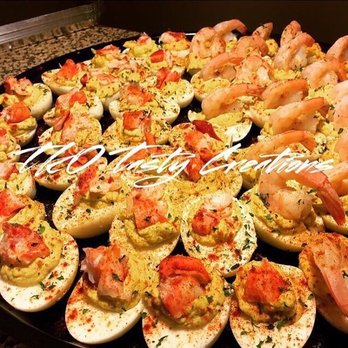 TKO Tasty Creations - Lobster and Shrimp Deviled Eggs - Caterers Near Me TKO Tasty Creations - Lobster and Shrimp Deviled Eggs - Caterers Near Me