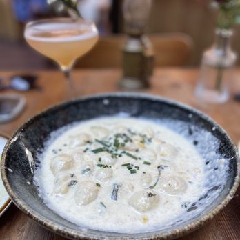 Madison - Gnocchi $26.50 (asiago filled gnocchi with jumbo shrimp, corn, baby spinach, lump crab cream sauce, and lemon) - Italian Near Me - San Diego, California Madison - Gnocchi $26.50 (asiago filled gnocchi with jumbo shrimp, corn, baby spinach, lump crab cream sauce, and lemon) - Italian Near Me - San Diego, California